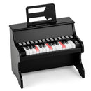 Black 25-key upright toy piano with light-up teaching keys, view 3