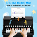Black 25-key upright toy piano with light-up teaching keys, view 7