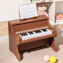 Brown 25-key upright toy piano with light-up teaching keys, view 2