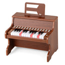 Brown 25-key upright toy piano with light-up teaching keys, view 4