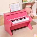 Pink 25-key upright toy piano with light-up teaching keys, view 1
