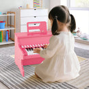 Pink 25-key upright toy piano with light-up teaching keys, view 2