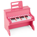 Pink 25-key upright toy piano with light-up teaching keys, view 3
