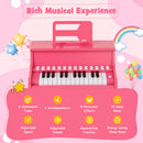 Pink 25-key upright toy piano with light-up teaching keys, view 7