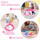 Pink activity centre tabletop and floor-play configurations