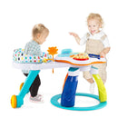 White activity centre and wheeled seat