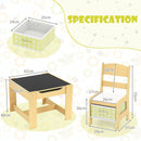 3-in-1 Kids Activity Table and Two Chairs with Storage – Green set dimensions