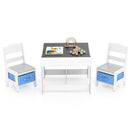 3-in-1 Kids Activity Table and Two Chairs with Storage – Navy storage-box colourway