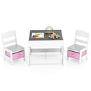 3-in-1 Kids Activity Table and Two Chairs with Storage – Light Pink storage-box colourway