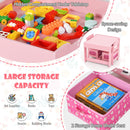 3-in-1 Kids Activity Table and Two Chairs with Storage – table compartment and chair storage boxes
