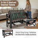 3-in-1 Swivel Foosball, Pool and Table Tennis Set, Brown, view 6