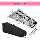 30-Note Folding Glockenspiel with Carry Bag: instrument and accessory dimensions