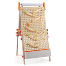 4-in-1 Adjustable Wooden Art Easel with Ball Track – rear ball-track panel
