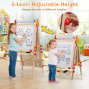 4-in-1 Adjustable Wooden Art Easel with Ball Track – six height positions
