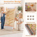 4-in-1 Adjustable Wooden Art Easel with Ball Track – track pieces six balls and collection bin