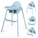 4-in-1 Baby High Chair with Adjustable Footrest – Blue high chair and low chair configurations