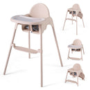 4-in-1 Baby High Chair with Adjustable Footrest – Beige high chair and low chair configurations