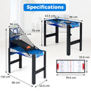 6-in-1 Family Games Table, Blue/Black/White, view 4