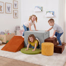 6-Piece Velvet Foam Climbing Play Set – Grey – detail view