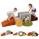 6-Piece Velvet Foam Climbing Play Set – Grey – detail view