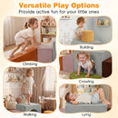 6-Piece Velvet Foam Climbing Play Set – Grey – detail view