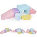 6-Piece Velvet Foam Climbing Play Set – Light Pink – product view