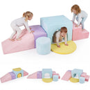 6-Piece Velvet Foam Climbing Play Set – Light Pink – detail view