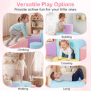 6-Piece Velvet Foam Climbing Play Set – Light Pink – detail view