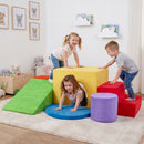 6-Piece Velvet Foam Climbing Play Set – Red – detail view
