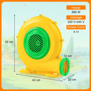680W Electric Air Blower for Inflatables – Dimensions, voltage, power and outlet