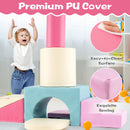 7-Piece Foam Climbing Set with Arches and Floor Mat – Pink – detail view