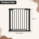 75–82 cm Auto-Close Metal Door Gate – Black – detail view