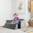 Grey eight-piece modular kids play sofa, seating example