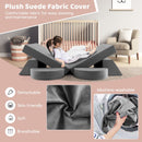 Grey eight-piece modular kids play sofa, removable machine-washable cover