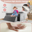 Grey eight-piece modular kids play sofa, sponge-filled cushions