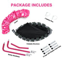 Trampoline components and safety pins