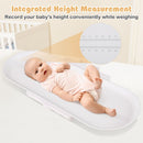 Measurement markings along the curved baby tray