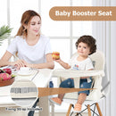 Khaki convertible high chair, booster attachment straps