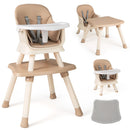 Coffee convertible high chair, whole chair, low chair, table and block panel