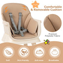 Coffee convertible high chair, removable cushion and harness
