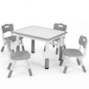 Adjustable Activity Table and Four Chairs with Storage Baskets – grey table with four chairs