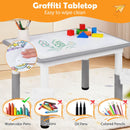 Adjustable Activity Table and Four Chairs with Storage Baskets – wipe-clean drawing surface