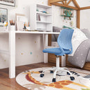 Adjustable Armless Kids Desk Chair with Padded Seat – Blue, view 8