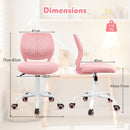 Adjustable Armless Kids Desk Chair with Padded Seat – Light Pink, view 4