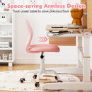 Adjustable Armless Kids Desk Chair with Padded Seat – Light Pink, view 8