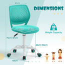 Adjustable Armless Kids Desk Chair with Padded Seat – Green, view 4