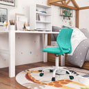 Adjustable Armless Kids Desk Chair with Padded Seat – Green, view 6