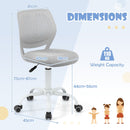 Adjustable Armless Kids Desk Chair with Padded Seat – Grey, view 4