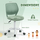 Adjustable Armless Kids Desk Chair with Padded Seat – Light Green, view 4