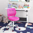 Adjustable Armless Kids Desk Chair with Padded Seat – Pink, view 2